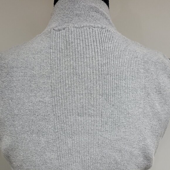 Tahari Knit Sleeveless Ribbed Mock Neck Sweater Size L Gray Stretch Minimalist - Picture 7 of 9